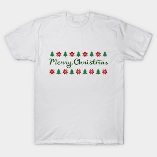 Merry Christmas+Tree+Diamond Pattern T-Shirt